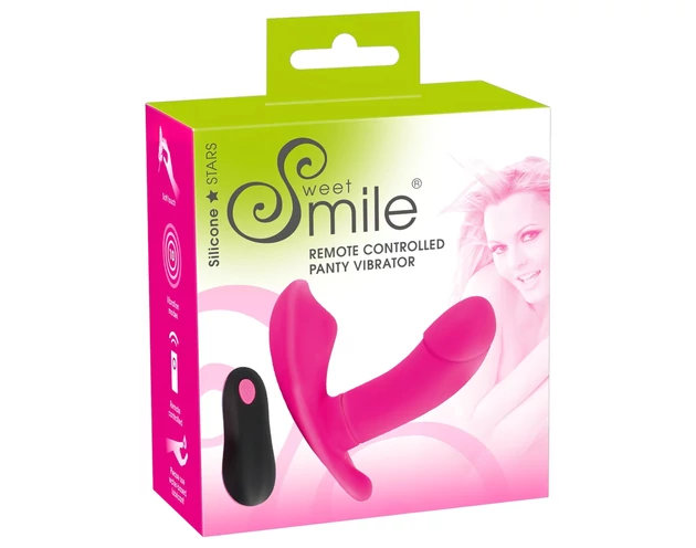 SMILE Panty - akkus, rádiós felcsatolható vibrátor (pink)