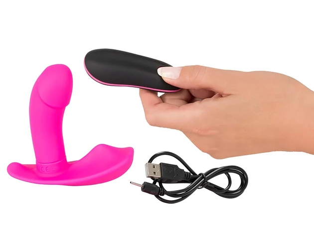 SMILE Panty - akkus, rádiós felcsatolható vibrátor (pink)