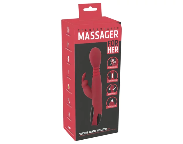 You2Toys Massager - lökő-forgó, melegítő G-pont vibrátor (piros)