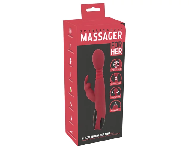 You2Toys Massager - lökő-forgó, melegítő G-pont vibrátor (piros)