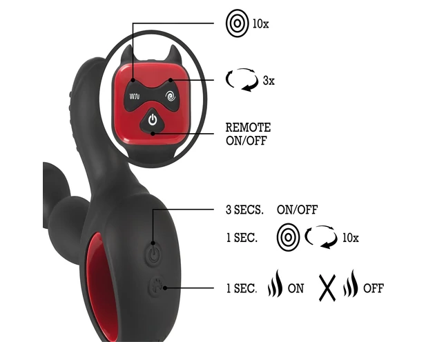 You2Toys Massager - forgó, melegítő prosztata vibrátor (fekete)