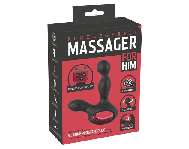 You2Toys Massager - forgó, melegítő prosztata vibrátor (fekete)