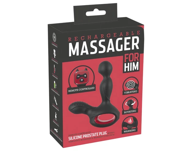 You2Toys Massager - forgó, melegítő prosztata vibrátor (fekete)