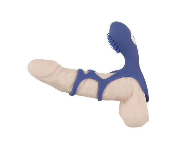 SMILE Couple - akkus, vibrációs péniszmandzsetta (kék)