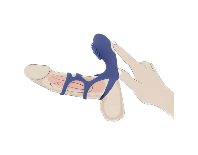 SMILE Couple - akkus, vibrációs péniszmandzsetta (kék)