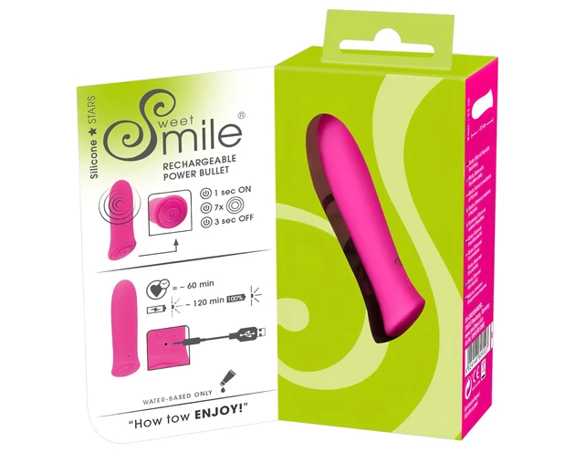 SMILE Power Bullet - akkus, extra erős kis rúdvibrátor (pink)