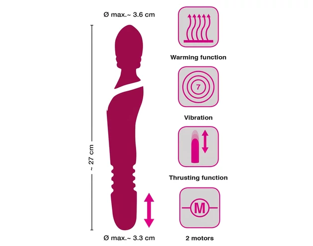 Javida Thrusting - 3in1 masszírozó vibrátor (piros)