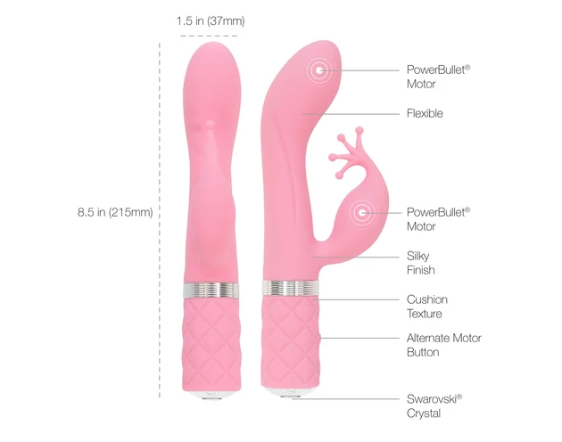 Pillow Talk Kinky - akkus, 2 motoros G-pont vibrátor (pink)