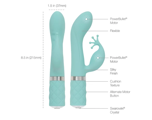 Pillow Talk Kinky - akkus, 2 motoros G-pont vibrátor (türkiz)