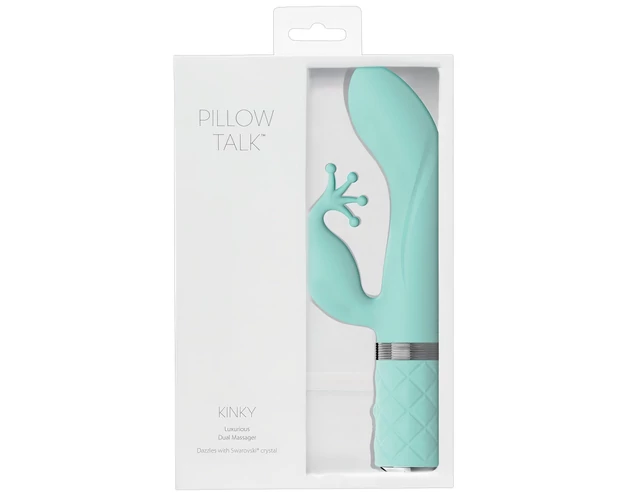 Pillow Talk Kinky - akkus, 2 motoros G-pont vibrátor (türkiz)