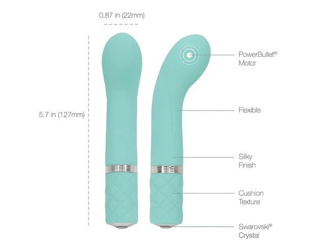 Pillow Talk Racy - akkus, keskeny G-pont vibrátor (türkiz)