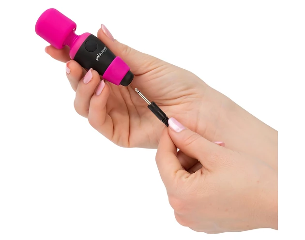 PalmPower Pocket Wand - mini masszírozó vibrátor (pink-fekete)