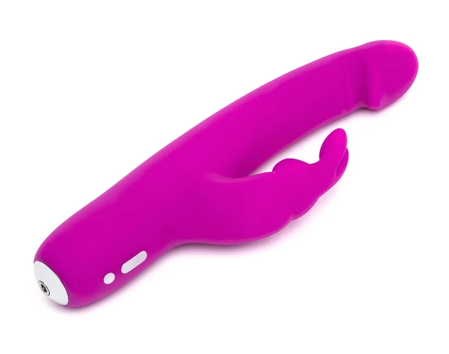 Happyrabbit Realistic Slim - akkus, csiklókaros vibrátor (lila)
