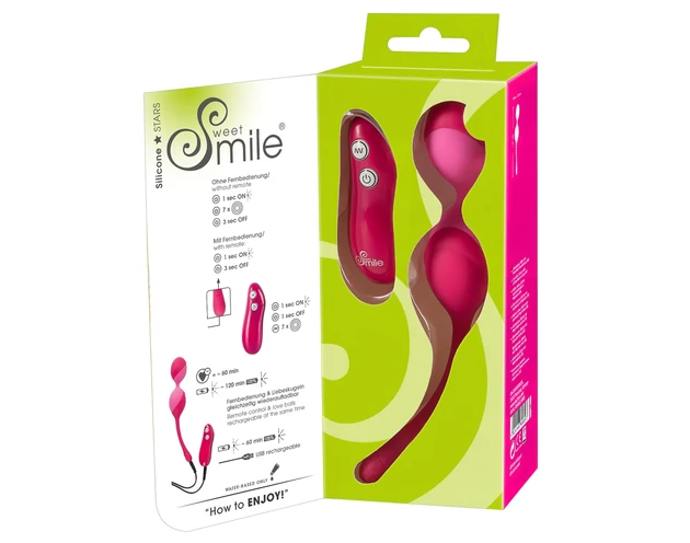 SMILE Love Balls - rádiós vibrációs tojás -82g (pink)