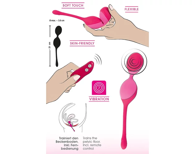 SMILE Love Balls - rádiós vibrációs tojás -82g (pink)