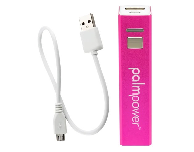 PalmPower Wand - masszírozó vibrátor powerbankkal (pink-szürke)
