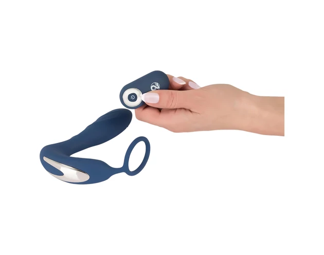 You2Toys Prostate Plug - anál vibrátor péniszgyűrűvel (kék)