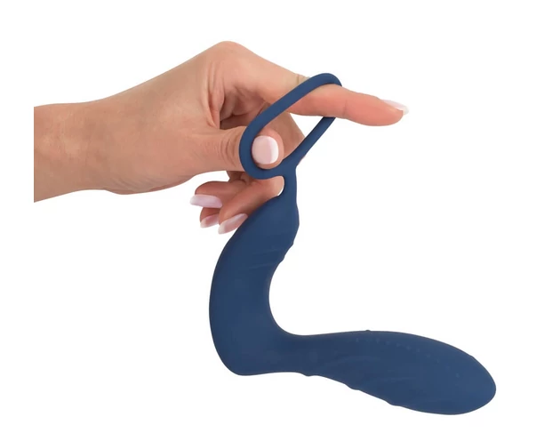 You2Toys Prostate Plug - anál vibrátor péniszgyűrűvel (kék)