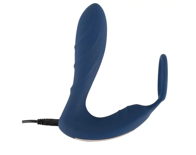 You2Toys Prostate Plug - anál vibrátor péniszgyűrűvel (kék)
