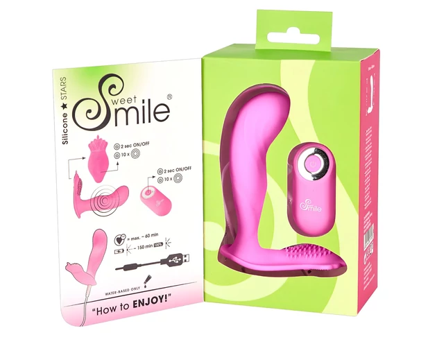SMILE G-Spot Panty - akkus, rádiós felcsatolható vibrátor (pink)