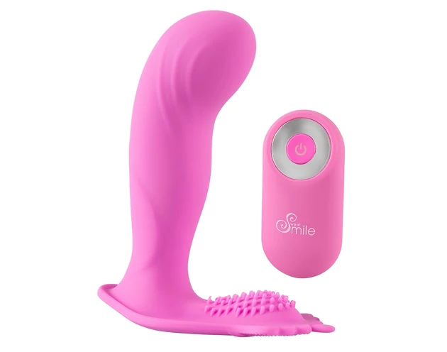 SMILE G-Spot Panty - akkus, rádiós felcsatolható vibrátor (pink)