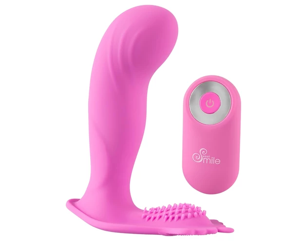 SMILE G-Spot Panty - akkus, rádiós felcsatolható vibrátor (pink)