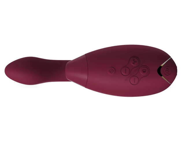 Womanizer Duo - vízálló G-pont vibrátor és csiklóizgató egyben (bordó)