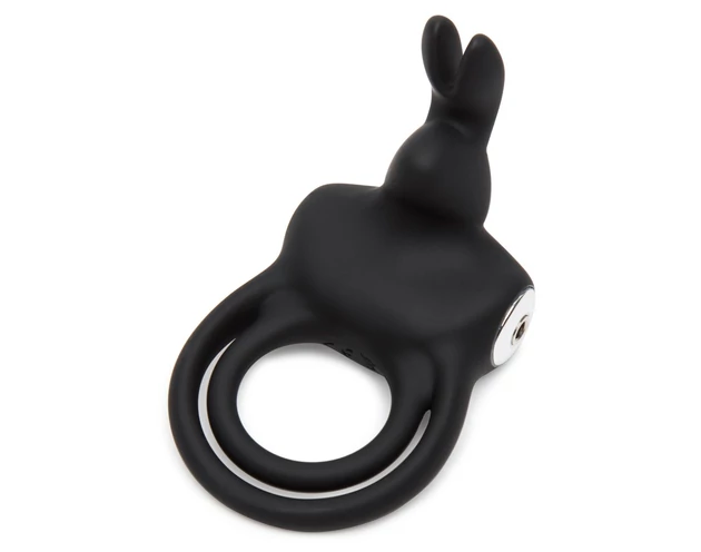 Happyrabbit Cock - vízálló, akkus pénisz- és heregyűrű (fekete)