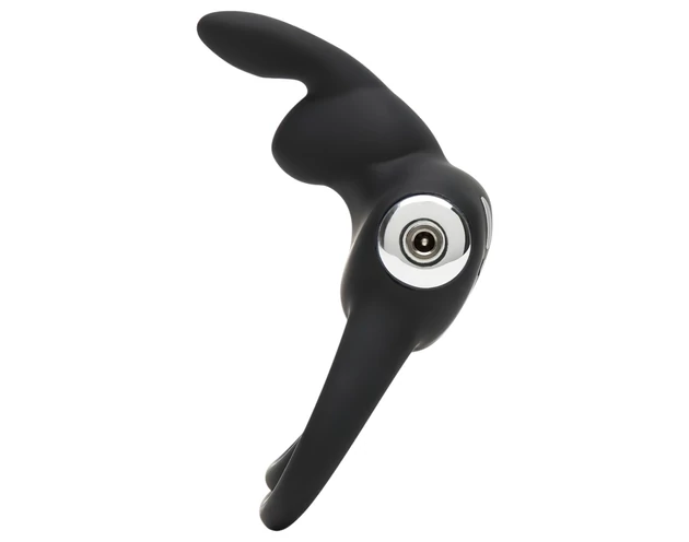 Happyrabbit Cock - vízálló, akkus pénisz- és heregyűrű (fekete)