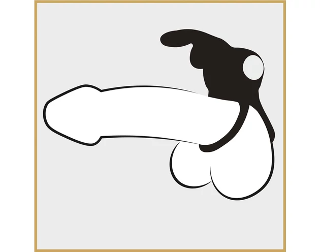 Happyrabbit Cock - vízálló, akkus pénisz- és heregyűrű (fekete)