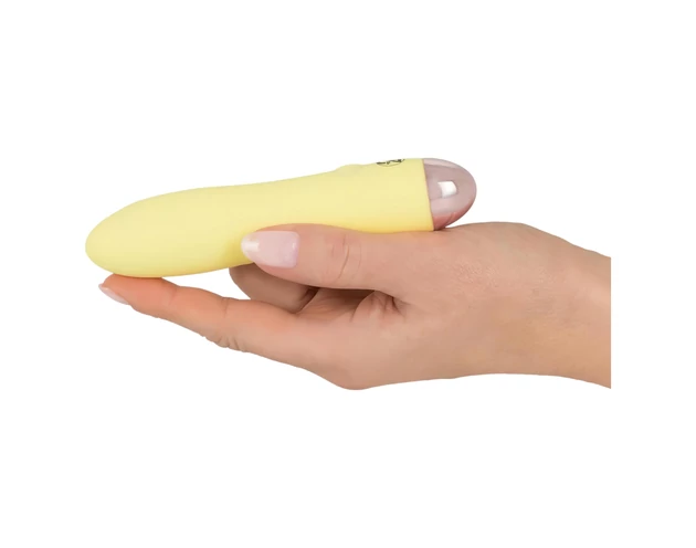 Cuties Mini Yellow - akkus, szilikon rúdvibrátor (sárga)