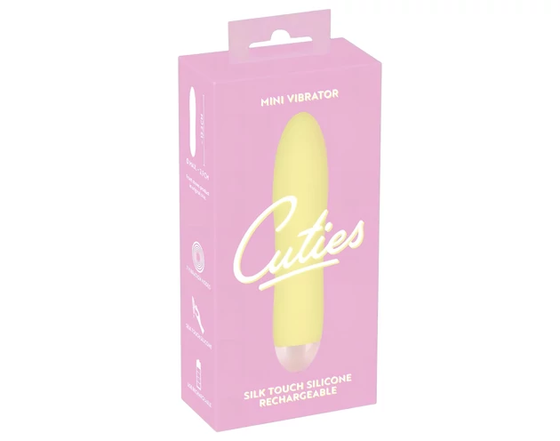 Cuties Mini Yellow - akkus, szilikon rúdvibrátor (sárga)