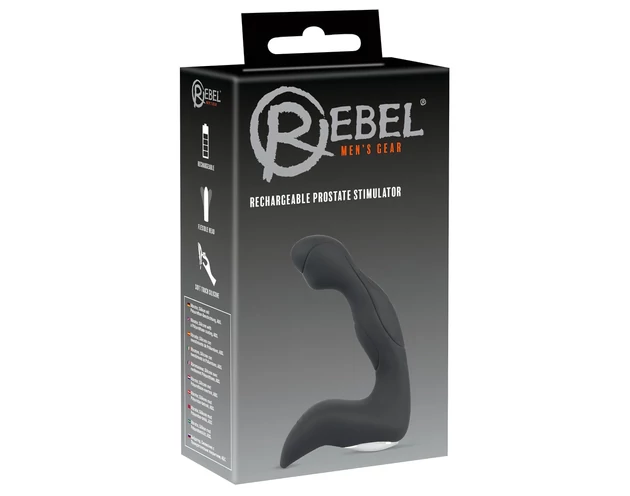 Rebel - akkus, kezdő, hullámos prosztata vibrátor (fekete)