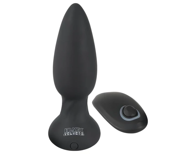 Black Velvets - forgó gyöngyös anál vibrátor (fekete)