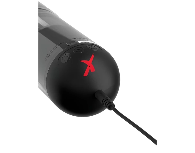 PDX Elite Extender Pro - akkus szívó-rezgő műpunci (fekete)