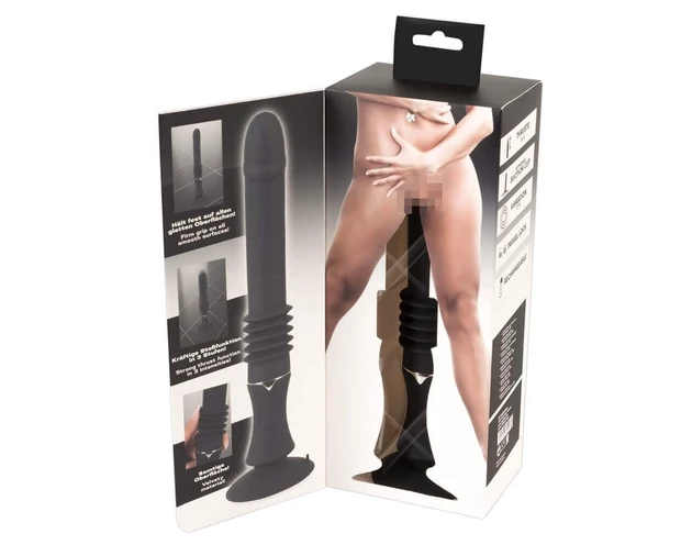 You2Toys Fucking Machine - tapadókorongos lökő vibrátor (fekete)