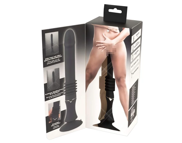 You2Toys Fucking Machine - tapadókorongos lökő vibrátor (fekete)