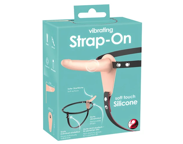 You2Toys - Strap-On - akkus, felcsatolható vibrátor (natúr)