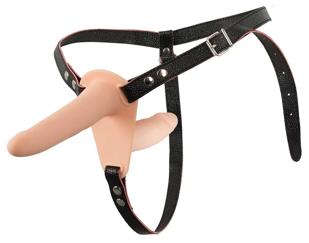 You2Toys - Strap-On - felcsatolható dupla vibrátor (natúr)