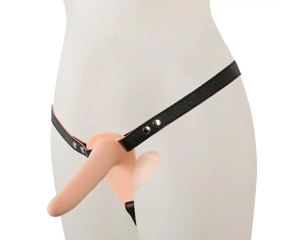 You2Toys - Strap-On - felcsatolható dupla vibrátor (natúr)