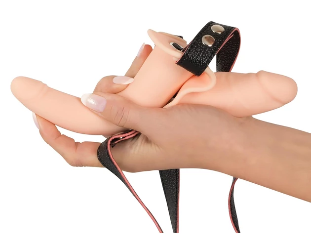 You2Toys - Strap-On - felcsatolható dupla vibrátor (natúr)