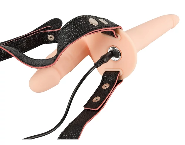 You2Toys - Strap-On - felcsatolható dupla vibrátor (natúr)
