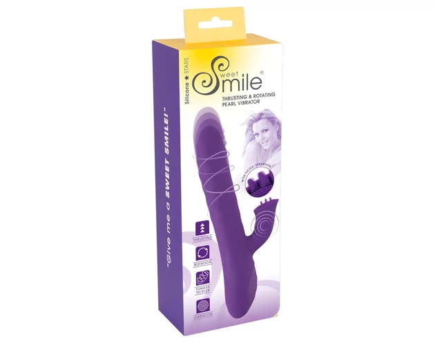 Smile Pearl - gyöngyös lökő vibrátor (lila)