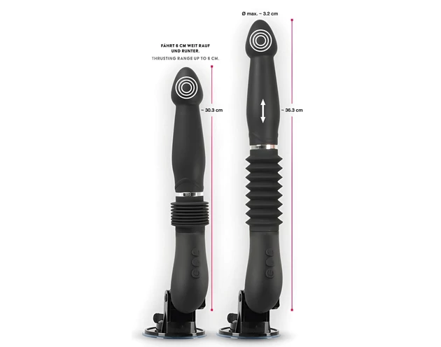 You2Toys - RC Fucking Machine - akkus lökő vibrátor (fekete)