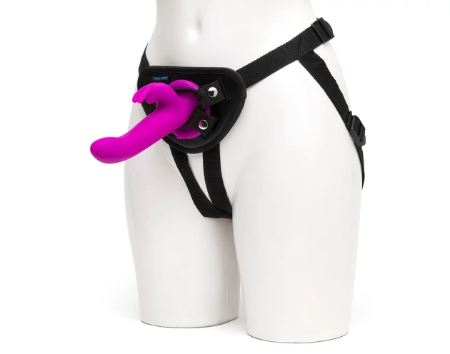 Happyrabbit Strap-On - nyuszis felcsatolható vibrátor (lila)