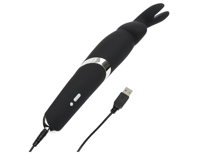 Happyrabbit Wand - akkus, masszírozó vibrátor (fekete)