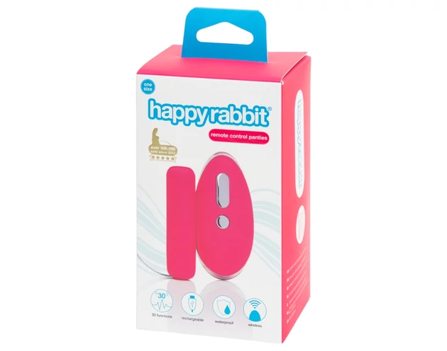 Happyrabbit - akkus, rádiós vibrációs bugyi (pink-fekete)