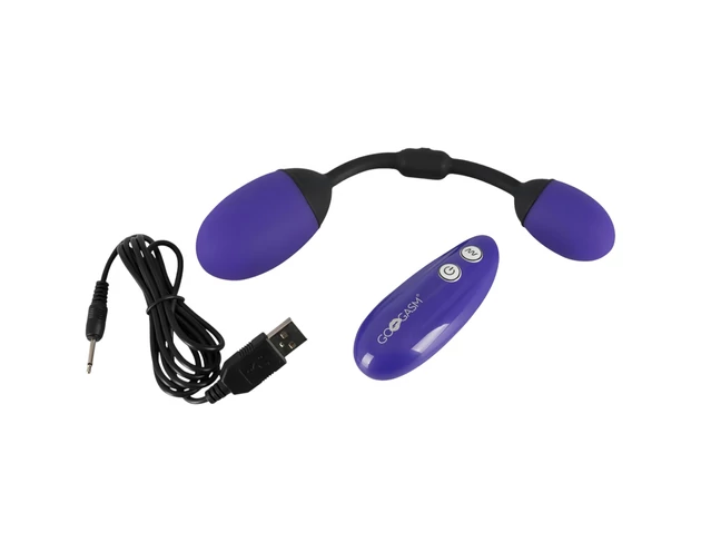 GoGasm Pussy & Ass - vibrációs tojás duó (lila-fekete)
