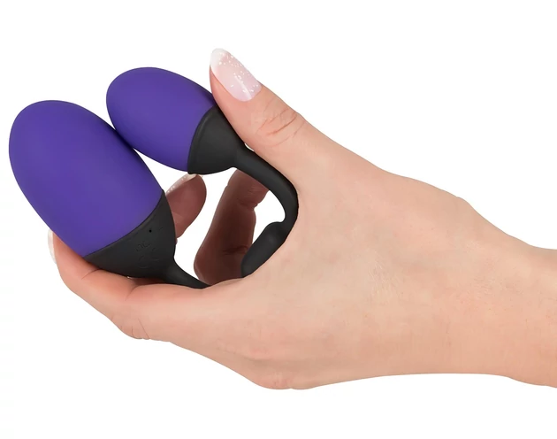 GoGasm Pussy & Ass - vibrációs tojás duó (lila-fekete)