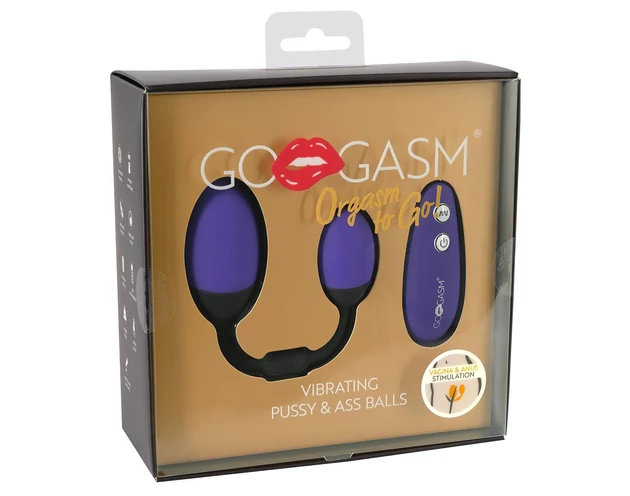 GoGasm Pussy & Ass - vibrációs tojás duó (lila-fekete)